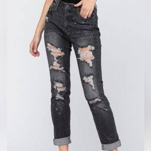 Splatter Distressed Jeans